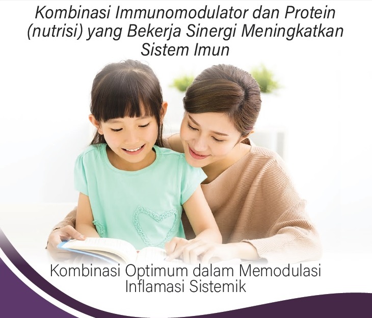 Gambar 1 - Kombinasi Immunodulator dan Protein (nutrisi) yang Bekerja Sinergi Meningkatkan Sistem Imun